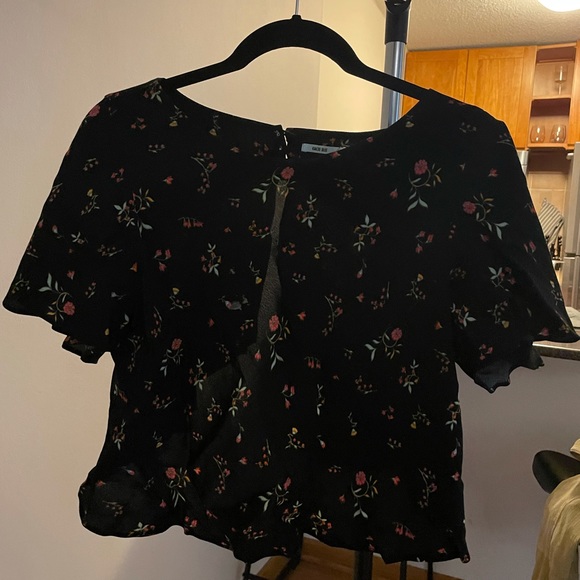 Open back crop blouse